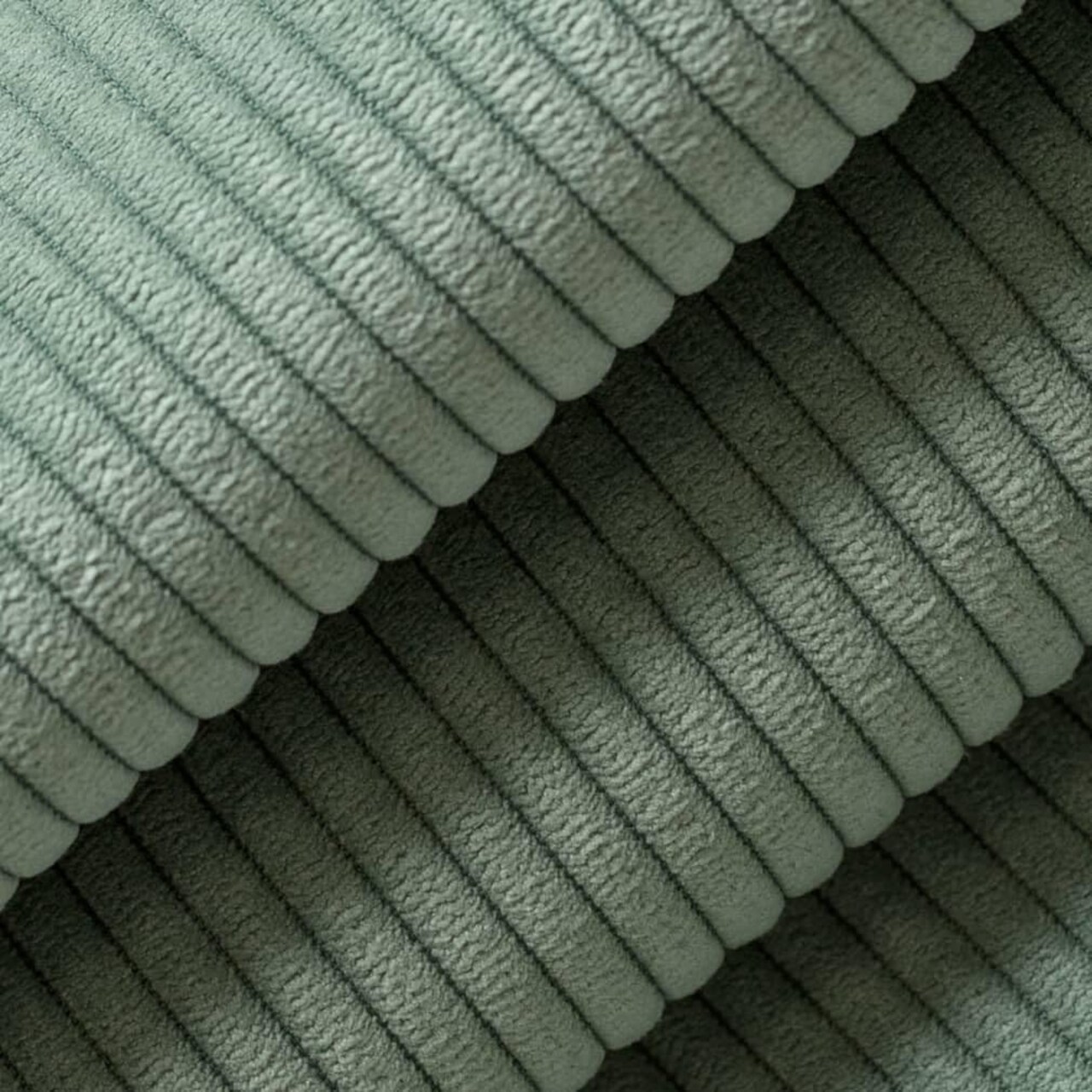 Green Small Scale Stripe Corduroy Velvet Upholstery Fabric by The Yard - SKU: Burnett Jade